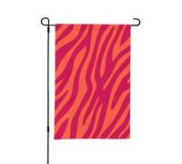Joli drapeau de jardin d'été double face à imprimé animal zèbre léopard rose orange, 12 x 18 pouces