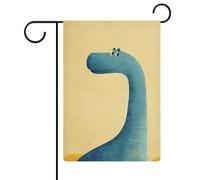 Joli drapeau de jardin dinosaure bleu saisonnier vacances toile de jute double face maison cour drapeaux extérieurs 30,5 x 45,7 cm