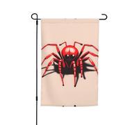 Joli drapeau de jardin double face avec petite araignée rouge - 30,5 x 45,7 cm - Décoration de cour extérieure résistante à la décoloration - Bannière décorative saisonnière pour terrasse, pelouse