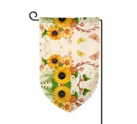 Joli drapeau de jardin double face imprimé tournesol et papillon de qualité supérieure pour décoration d'intérieur - Résistant aux intempéries et double couture - 45,7 x 31,8 cm