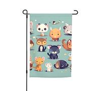 Joli drapeau de jardin en forme de petits animaux 30,5 x 45,7 cm. Décoration extérieure lumineuse double face apporte un peu de plaisir à votre jardin.