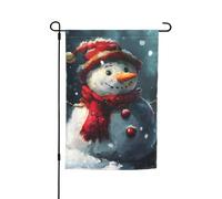 Joli drapeau de jardin imprimé bonhomme de neige, drapeau de jardin double face pour petite cour, décoration d'été, plage, jardin