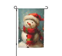 Joli drapeau de jardin imprimé bonhomme de neige, drapeau de jardin double face pour petite cour, décoration d'été, plage, jardin