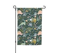 Joli drapeau de jardin imprimé dinosaure 30,5 x 45,7 cm, décoration extérieure pour cour, patio, porche et pelouse