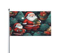 Joli drapeau de jardin imprimé homme de Noël, bannière décorative extérieure, pelouse, maison, terrasse et mur