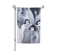 Joli drapeau de jardin imprimé pingouin 1 pour décoration extérieure toutes saisons pour patio, porche, pelouse