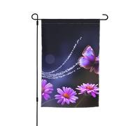Joli drapeau de jardin papillon violet 30,5 x 45,7 cm pour printemps, été, automne, hiver, drapeaux saisonniers double face, bannière extérieure et intérieure pour décoration de maison