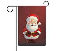Joli drapeau de jardin Père Noël 30,5 x 45,7 cm double face drapeau extérieur drapeau d'été drapeau floral bienvenue drapeaux de jardin saisonniers décorations de vacances