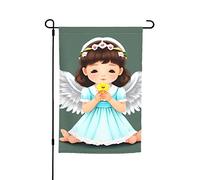 Joli drapeau de jardin petit ange 30,5 x 45,7 cm. Décoration extérieure lumineuse double face apporte un peu de plaisir à votre jardin.