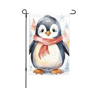 Joli drapeau de jardin pingouin de dessin animé 30,5 x 45,7 cm double face printemps été décoratif bannière drapeau de cour petit drapeau saisonnier vacances décoration extérieure