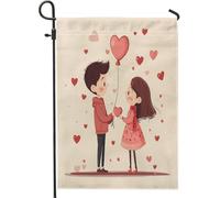 Joli drapeau de jardin pour la Saint-Valentin, 30,5 x 45,7 cm, double face pour décoration extérieure, couple homme et femme, motif de mariage, drapeau de maison, amant romantique, petit drapeau de