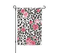 Joli drapeau de jardin rose mélangé imprimé léopard 30,5 x 45,7 cm pour décoration extérieure pour cour, patio, porche et pelouse