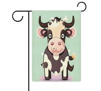 Joli drapeau de jardin vache noire pour maison, pelouse, panneau de bienvenue, bannière double face, petits drapeaux personnalisés pour piscine, cour, extérieur, décoration murale, 32,6 x 47,5 cm