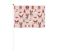 Joli drapeau de Noël double face à manivelle 14 x 20,8 cm, utilisé pour la décoration de fête de vacances, les compétitions