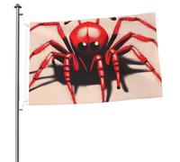 Joli drapeau de petite araignée rouge 61 x 91 cm avec impression double face pour l'extérieur, les vacances, bannière cadeau avec œillets, toile de fond pour photo pour décoration intérieure et