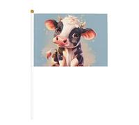 Joli drapeau de poche imprimé vache, compact et léger, adapté pour les défilés, les événements et le soutien des fans