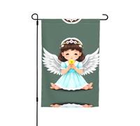 Joli drapeau décoratif de jardin imprimé petit ange 30,5 x 45,7 cm - Drapeau de cour pour terrasse, balcon, jardin, pelouse