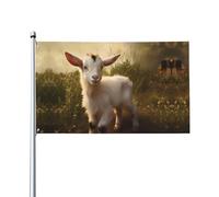 Joli drapeau décoratif d'extérieur en forme de chèvre (0,9 x 1,5 m), durable et résistant à la lumière, drapeau de mariage, cour, anniversaire de mariage