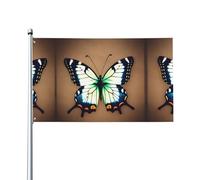 Joli drapeau décoratif d'extérieur en forme de petit papillon (0,9 x 1,5 m), durable et résistant à la lumière, drapeau de mariage, cour, anniversaire de mariage