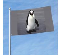 Joli drapeau décoratif d'extérieur imprimé pingouin pour jardin, porche, mur, terrasse, porte d'entrée, bannière de cour