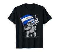 Joli drapeau du Salvador avec racines d'éléphant du Salvador T-Shirt