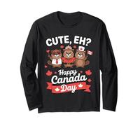 Joli drapeau « Eh Happy Canada Day » pour garçons et filles Manche Longue