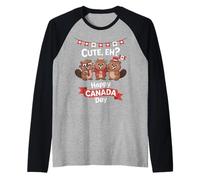 Joli drapeau « Eh Happy Canada Day » pour garçons et filles Manche Raglan