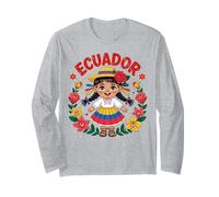 Joli Drapeau équatorien pour Fille Traditionnelle Couleurs Art pour Enfants Manche Longue