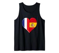 Joli Drapeau Espagne France Fierté Fan Espagnol Français Débardeur
