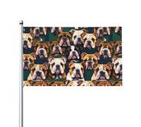 Joli drapeau extérieur imprimé bouledogue anglais, pour terrasse, pelouse, décoration de fête. Affichez fièrement votre style