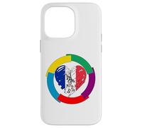Joli Drapeau français en Forme de cœur Jour International de la Francophonie Coque pour iPhone 14 Pro Max