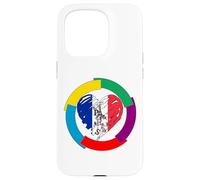 Joli Drapeau français en Forme de cœur Jour International de la Francophonie Coque pour iPhone 15 Pro