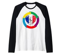 Joli Drapeau français en Forme de cœur Jour International de la Francophonie Manche Raglan