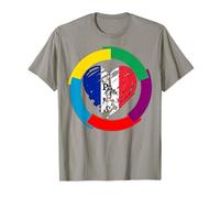Joli Drapeau français en Forme de cœur Jour International de la Francophonie T-Shirt