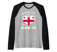 Joli drapeau géorgien en forme de cœur de Géorgie Manche Raglan