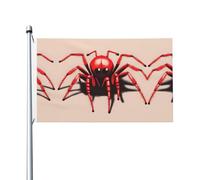 Joli drapeau imprimé double face avec petite araignée rouge, drapeaux décoratifs intérieurs et extérieurs, avec œillets, adaptés pour le jardin et la terrasse.