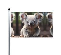 Joli drapeau imprimé koala double face (91,4 x 152,4 cm), grand drapeau de jardin, décoration extérieure festive