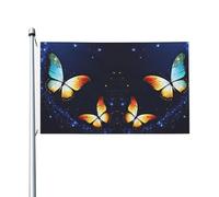 Joli drapeau imprimé papillon intérieur extérieur vacances décorations de maison printemps été automne hiver drapeau double face