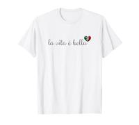 Joli drapeau italien La Vita E Bella en forme de cœur La vie est belle T-Shirt