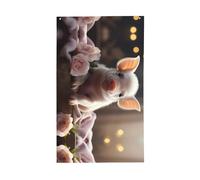 Joli drapeau jeune cochon. Drapeau décoratif d'extérieur 0,9 x 1,5 m, bannière verticale en polyester