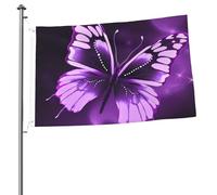 Joli drapeau papillon violet 61 x 91 cm Drapeau double face avec œillets en laiton Ne se décolore pas Bannière de vœux Intérieur Extérieur Fête Décoration d'intérieur