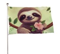 Joli drapeau paresseux 61 x 88,9 cm pour extérieur double face - Drapeaux de bienvenue - Bannière décorative pour cour, porche, pelouse