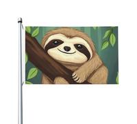 Joli drapeau paresseux de 0,9 x 1,5 m, pour extérieur, intérieur, printemps, été, automne, hiver, drapeau de jardin avec œillets, drapeau de vacances double face pour décorations de cour