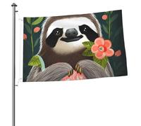 Joli drapeau paresseux double face de 60 x 90 cm avec œillets en laiton - Ne se décolore pas - Pour intérieur ou extérieur - Décoration d'intérieur