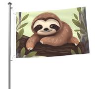 Joli drapeau paresseux double face de 60 x 90 cm avec œillets en laiton - Ne se décolore pas - Pour intérieur ou extérieur - Décoration d'intérieur