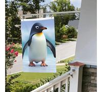Joli drapeau pingouin 61 x 91 cm pour extérieur, intérieur, printemps, été, automne, hiver, drapeaux de jardin avec œillets verticaux double face pour décorations de cour