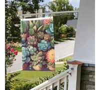 Joli drapeau pour plantes grasses - 61 x 90 cm - Pour extérieur et intérieur - Pour le printemps, l'été, l'automne, l'hiver - Drapeaux de jardin avec œillets verticaux double face - Bannière pour