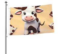 Joli drapeau vache 6,1 x 91 cm imprimé double face drapeaux de jardin drapeau de cour pour l'extérieur drapeaux de vacances, bannière cadeau avec œillets toile de fond photo pour décoration intérieure