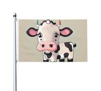 Joli drapeau vache blanche 0,9 x 1,5 m pour extérieur et intérieur, printemps, été, automne, hiver, drapeau de jardin avec œillets double face pour décorations de cour