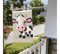 Joli drapeau vache blanche 61 x 91 cm pour extérieur et intérieur, printemps, été, automne, hiver, drapeaux de jardin avec œillets verticaux double face pour décorations de cour